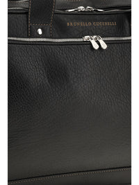 BRUNELLO CUCINELLI Brunello Cucinelli Men Grained Calfskin Zip-Top Handbag