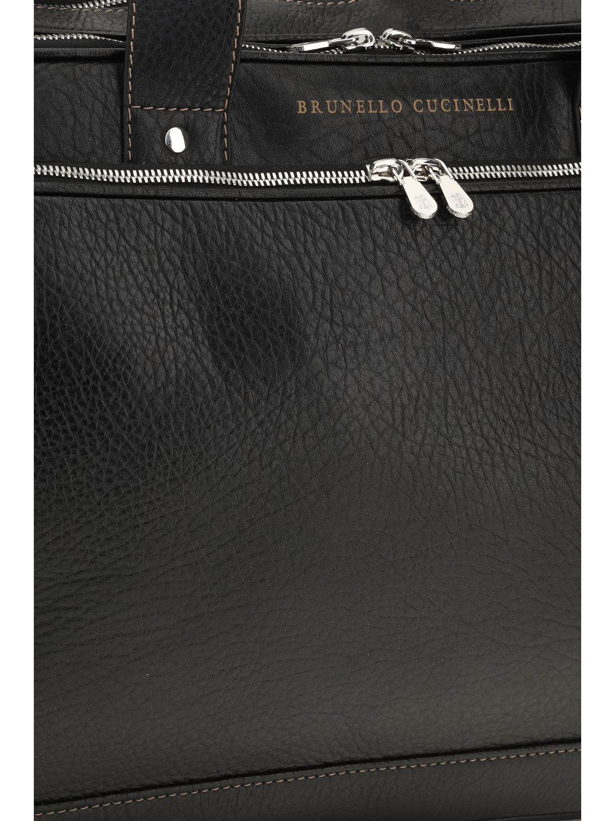 BRUNELLO CUCINELLI Brunello Cucinelli Men Grained Calfskin Zip-Top Handbag