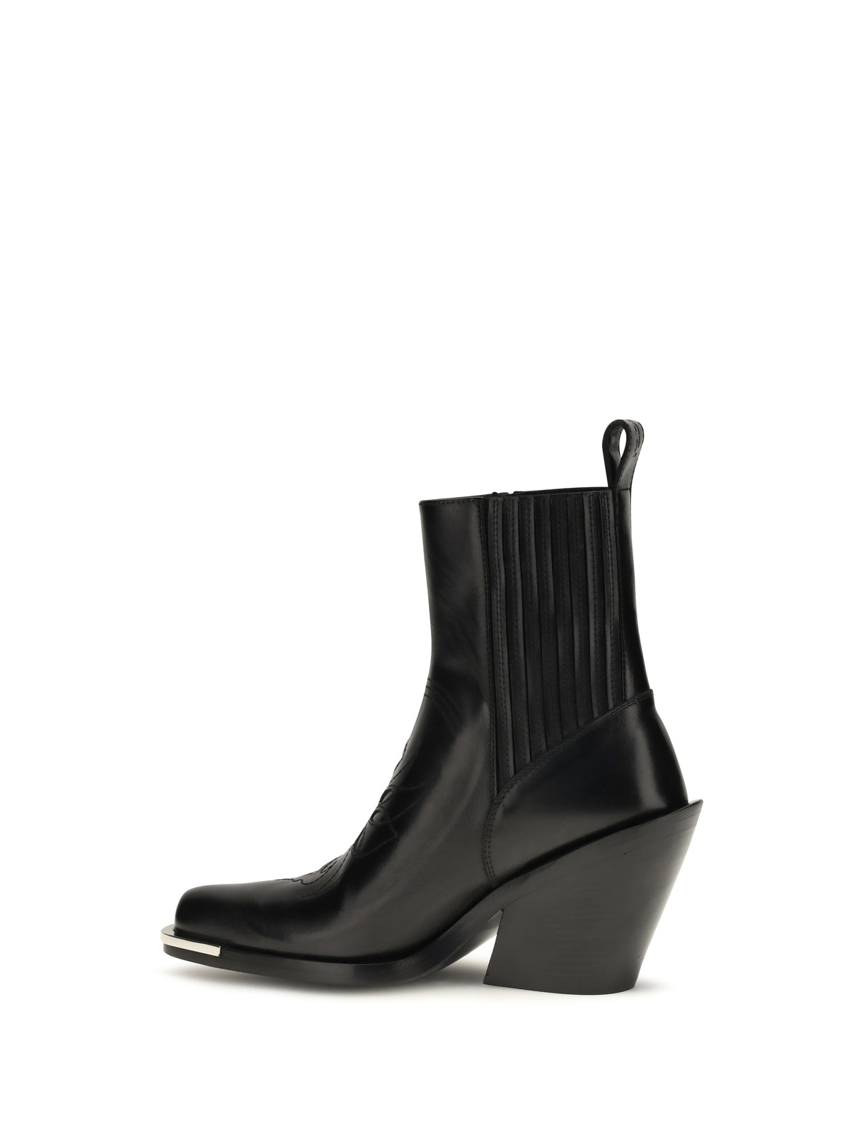 Rabanne Women Leather Cowboy Ankle Boots