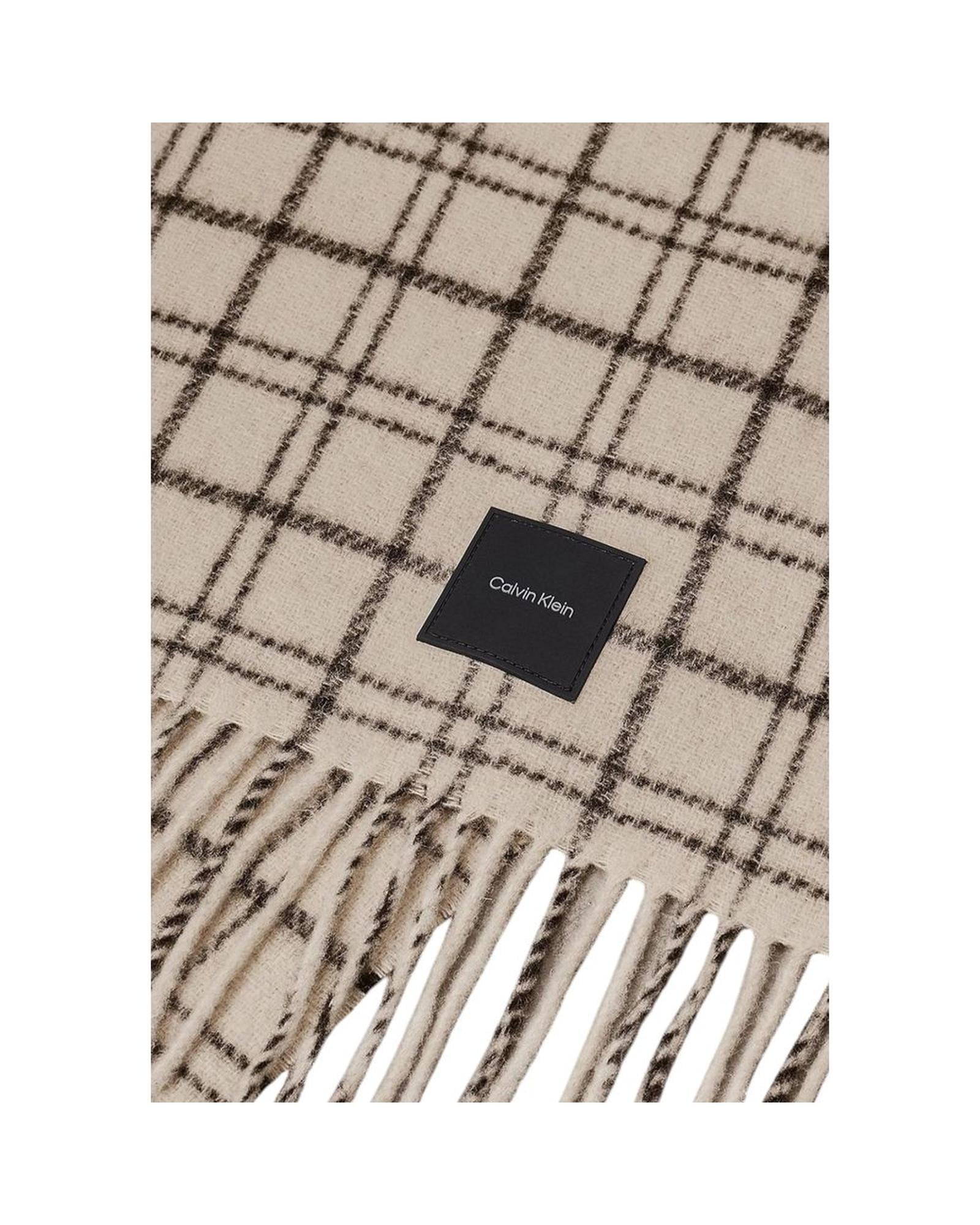 Calvin Klein Luxurious Wool Scarf Men Beige Scarves & Shawls