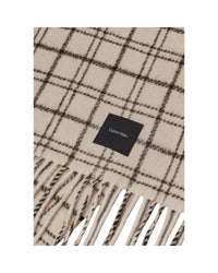 Calvin Klein Luxurious Wool Scarf Men Beige Scarves & Shawls