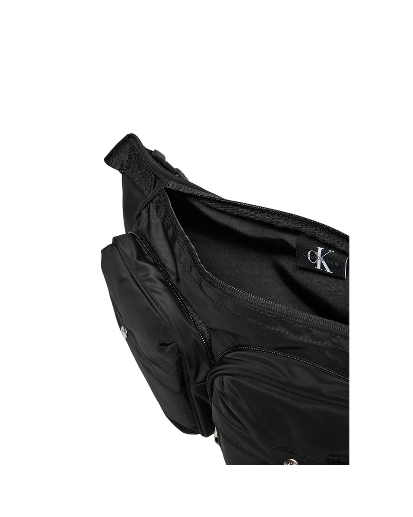 Calvin Klein Jeans Recycled Polyester Packable Messenger Sling Bag Men Black