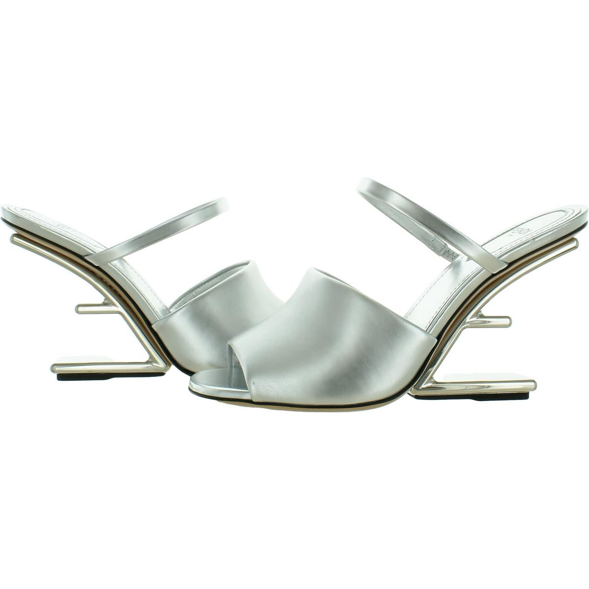 Womens No material tag Metallic Mule Sandals
