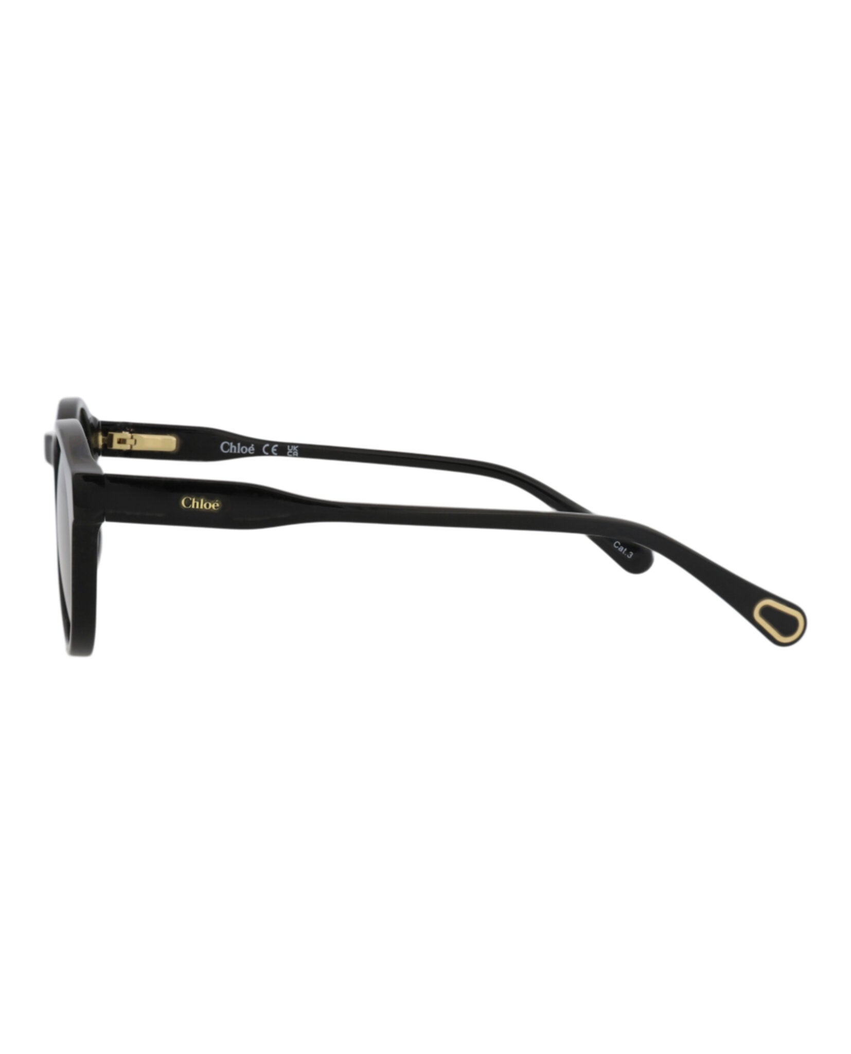 Chloé Kids Unisex Round/Oval Black Black Grey Fashion Designer Eyewear