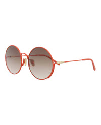 Chloé Kids Unisex Round/Oval Orange Orange Brown Fashion Designer Eyewear