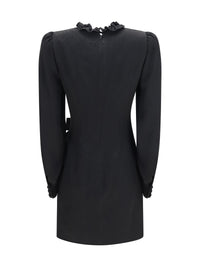 Alessandra Rich Women Silk Jacquard Mini Dress With Ruffles