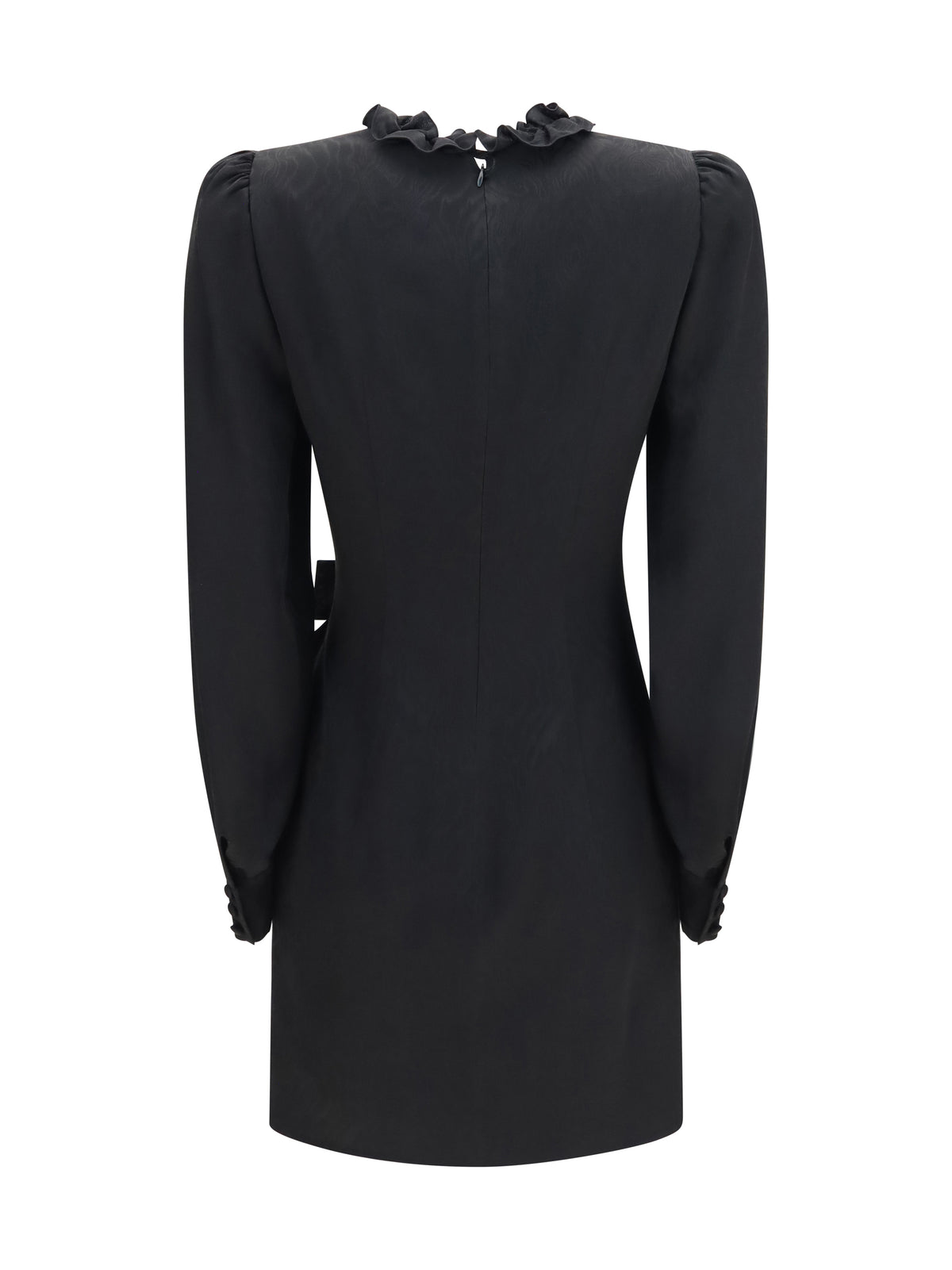 Alessandra Rich Women Silk Jacquard Mini Dress With Ruffles