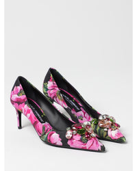 Dolce & Gabbana Floral Pumps Crystal Embellishment Women Pink Pumps & Heels