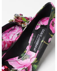 Dolce & Gabbana Floral Pumps Crystal Embellishment Women Pink Pumps & Heels
