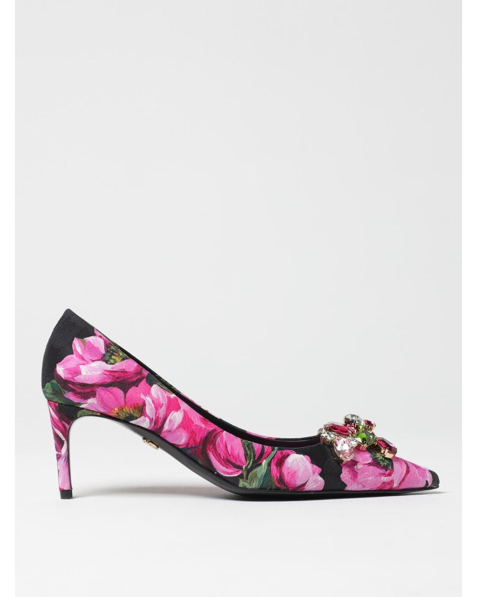 Dolce & Gabbana Floral Pumps Crystal Embellishment Women Pink Pumps & Heels 10 Pink