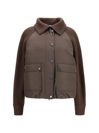 Brunello Cucinelli Women Down Jacket With Wool Sleeves
