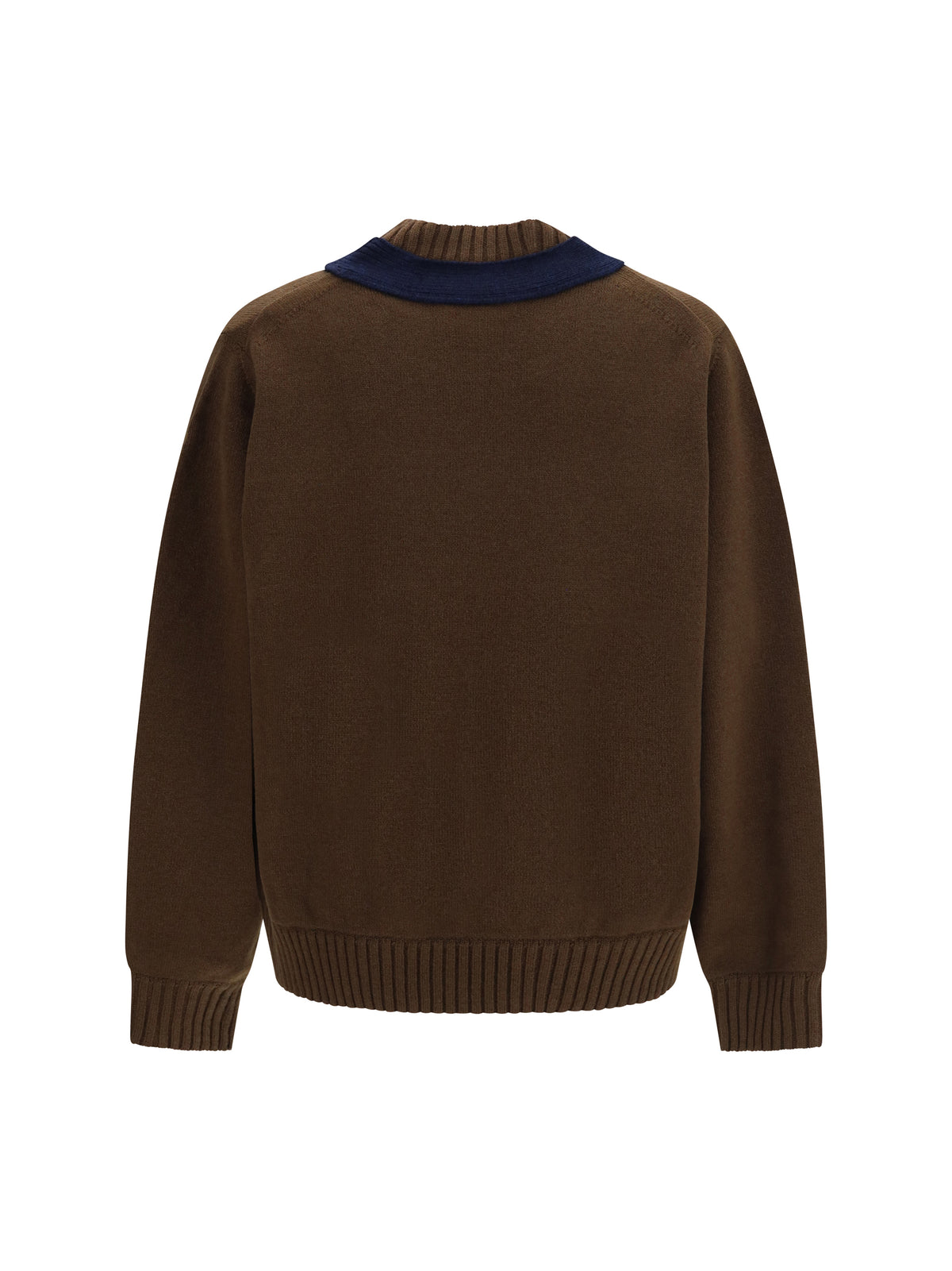 Sacai Men Wool Knit Cardigan With Integrated Scarf