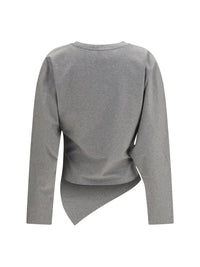 GANNI Ganni Women Asymmetric Draped Stretch Cotton Top