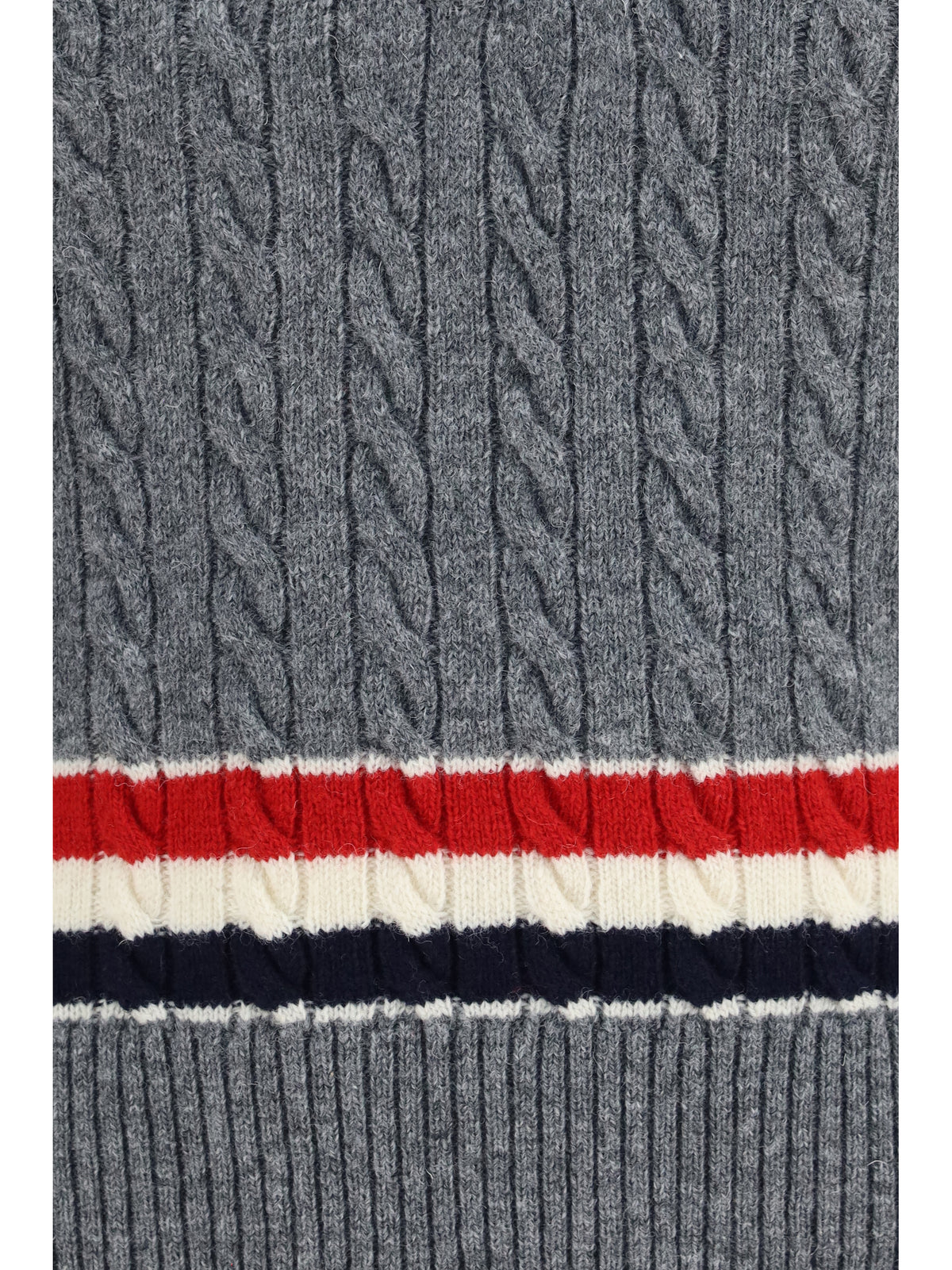 THOM BROWNE Thom Browne Men Cable-Knit Cricket V-Neck Vest