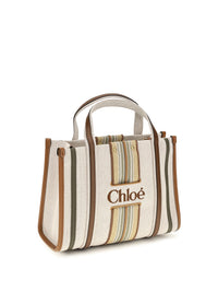 Chloé Women Small Woody Loop Canvas Tote Bag