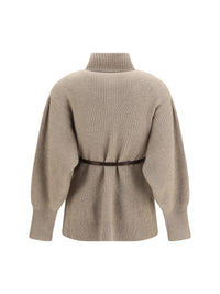 BRUNELLO CUCINELLI Brunello Cucinelli Women High Neck Cardigan With Belt