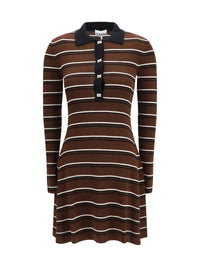 GANNI Ganni Women Striped Wool Polo Dress