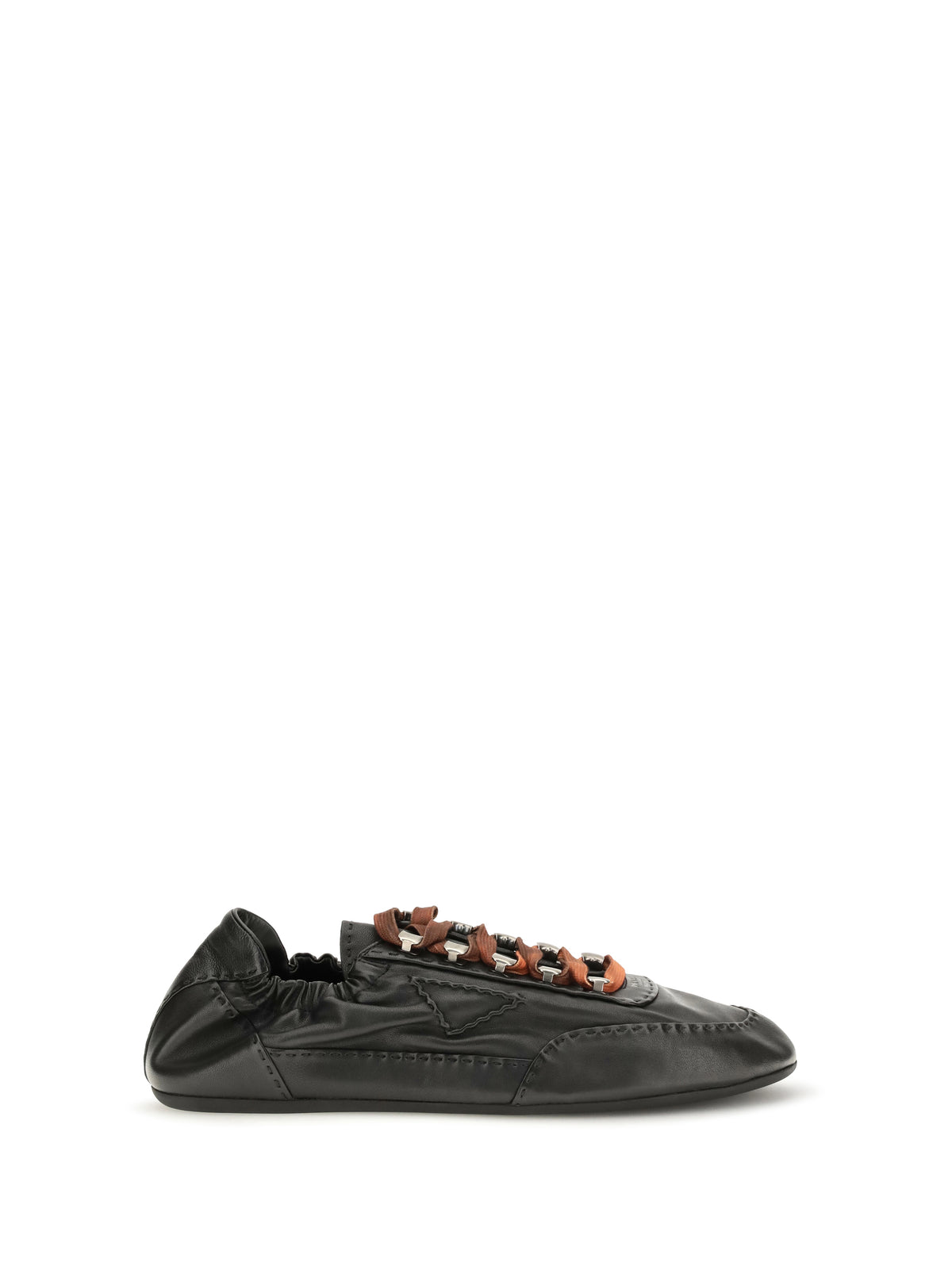 Prada Men Collapse Aged Nappa Leather Sneakers