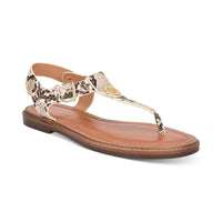Bennia Womens Embellished Faux Leather Thong Sandals