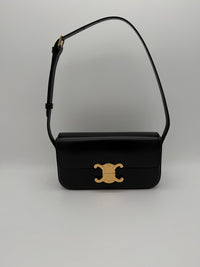 CELINE SHOULDER BAG CLAUDE IN SHINY CALFSKIN 194143 - BLACK