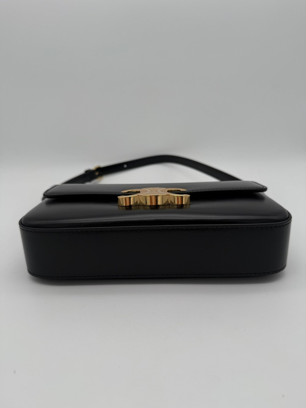 CELINE SHOULDER BAG CLAUDE IN SHINY CALFSKIN 194143 - BLACK