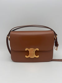 CELINE TEEN TRIOMPHE BAG IN SHINY CALFSKIN 188423 - BRONZE