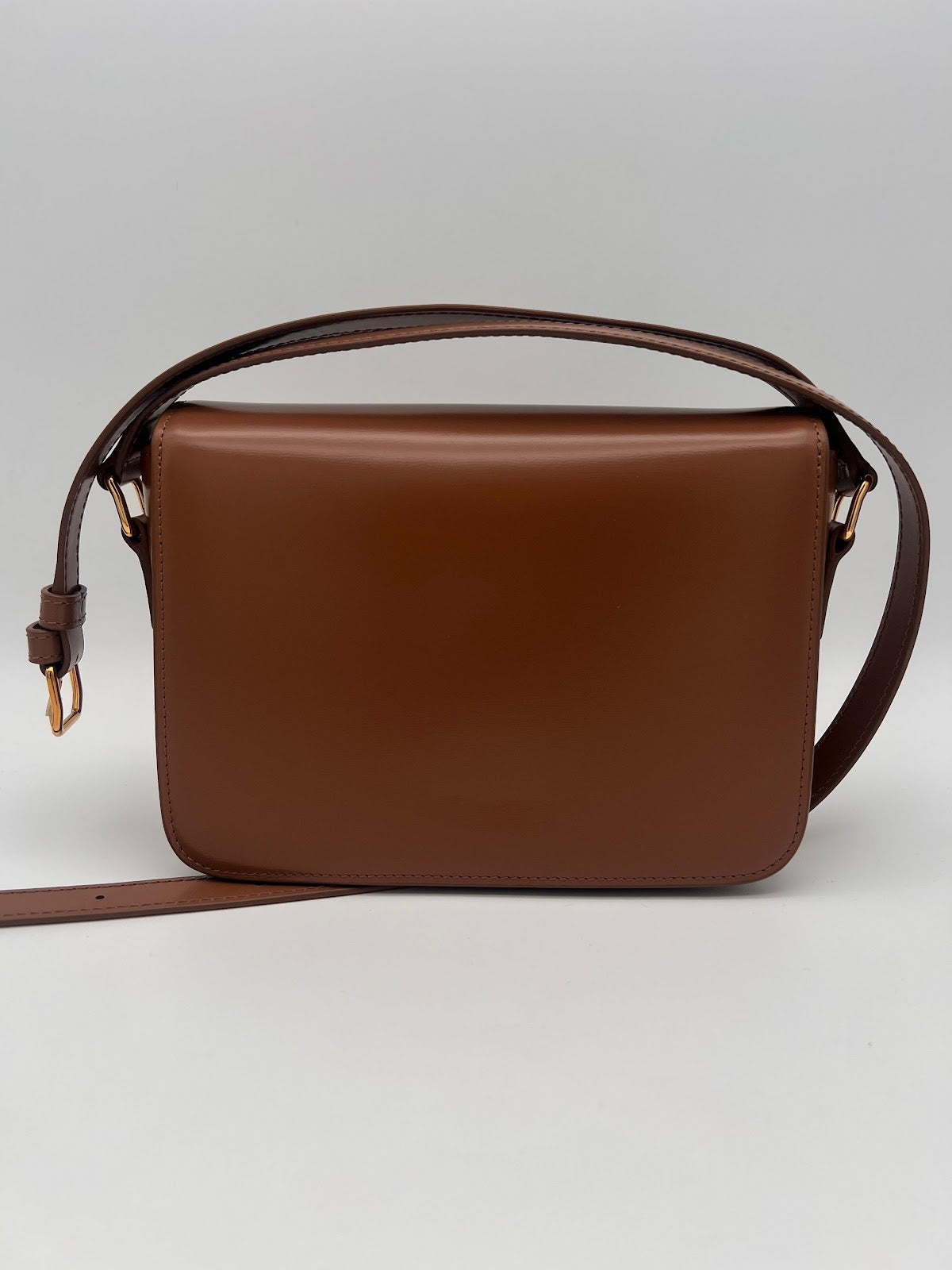 CELINE TEEN TRIOMPHE BAG IN SHINY CALFSKIN 188423 - BRONZE