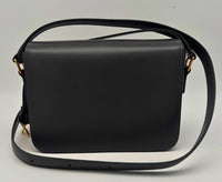 CELINE TEEN TRIOMPHE BAG IN SHINY CALFSKIN 188423 - DARK GREY (Blue Grey)