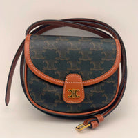 TRIOMPHE CANVAS AND CALFSKIN MINI BAG 196702 - TAN Small