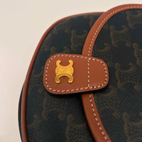 TRIOMPHE CANVAS AND CALFSKIN MINI BAG 196702 - TAN Small