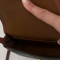 TRIOMPHE CANVAS AND CALFSKIN MINI BAG 196702 - TAN Small