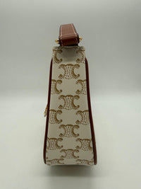CELINE MEDIUM AVA BAG IN TRIOMPHE CANVAS IN CALFSKIN 114492 - WHITE
