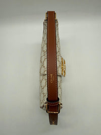 CELINE MEDIUM AVA BAG IN TRIOMPHE CANVAS IN CALFSKIN 114492 - WHITE