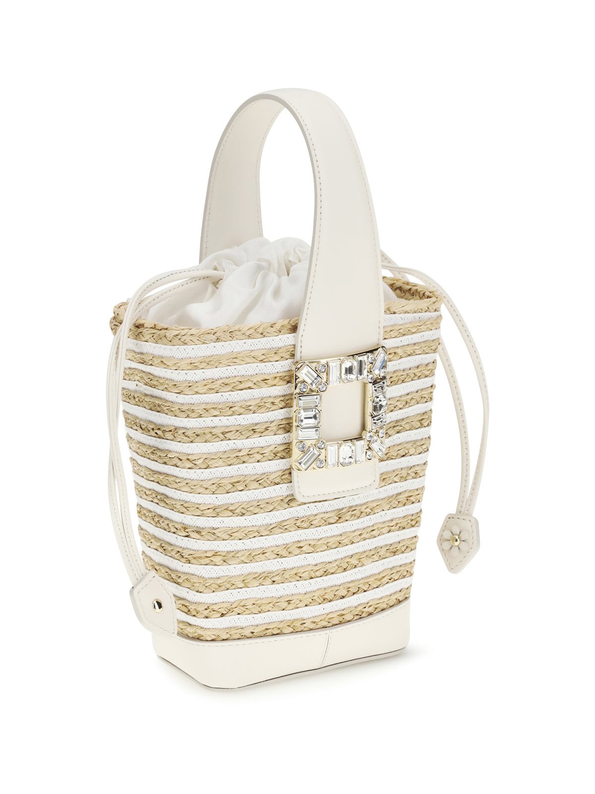 Roger Vivier Women Mini Viv' Skate Bucket Bag In Raffia