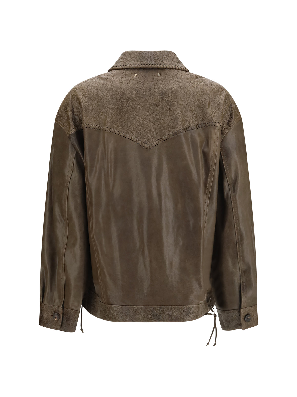 Golden Goose Women Babete Leather Jacket With Embossed Details