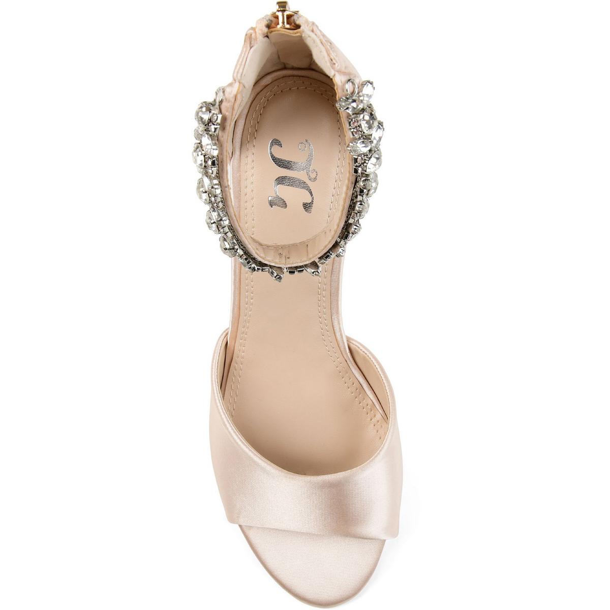 Connor Womens Satin Ankle Strap Wedge Sandals