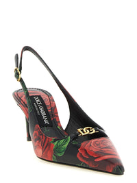 Dolce & Gabbana Women Rose Print Slingbacks