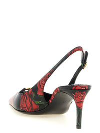 Dolce & Gabbana Women Rose Print Slingbacks
