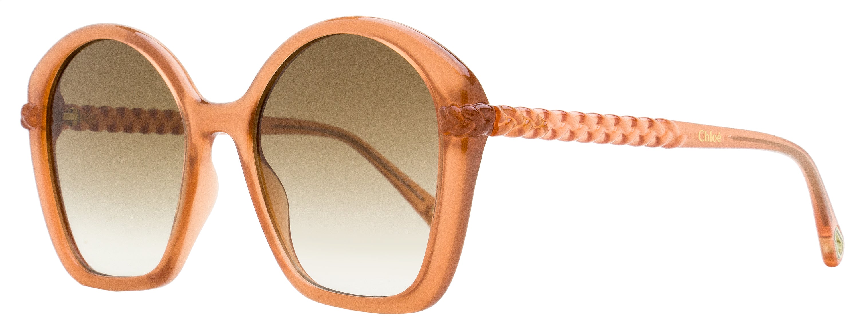 Chloe Geometric Braided Sunglasses CH0003S 002 Coral 55mm Coral