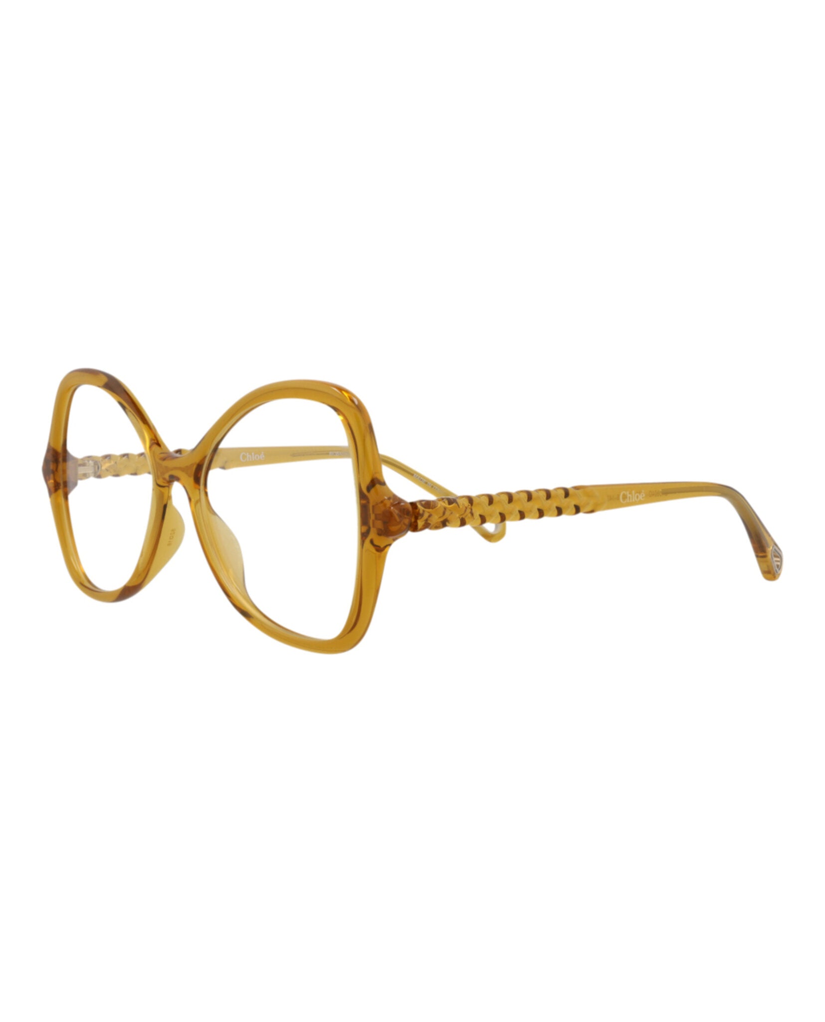 Chloé Womens Cat Eye Yellow Yellow Transparent Fashion Designer Eyewear