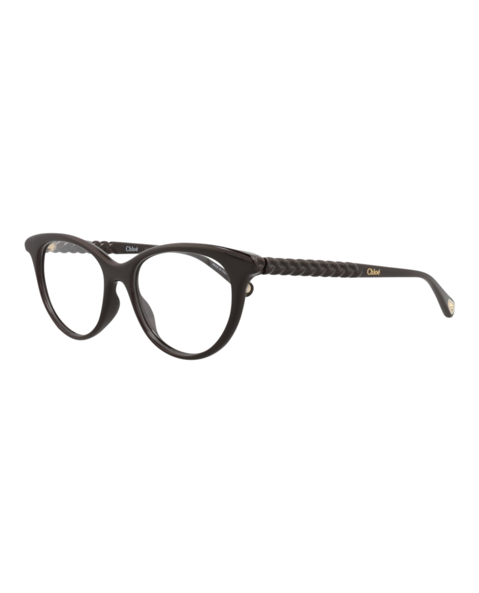 Chloé Womens Cat Eye Brown Brown Transparent Fashion Designer Eyewear