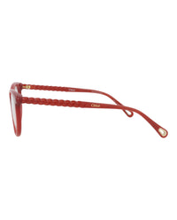 Chloé Chloé Womens Cat Eye Orange Orange Transparent Fashion Designer Eyewear
