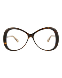 Chloé Chloé Womens Round/Oval Havana Brown Transparent Fashion Designer Eyewear