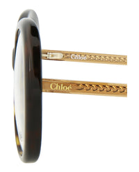 Chloé Chloé Womens Round/Oval Havana Brown Transparent Fashion Designer Eyewear