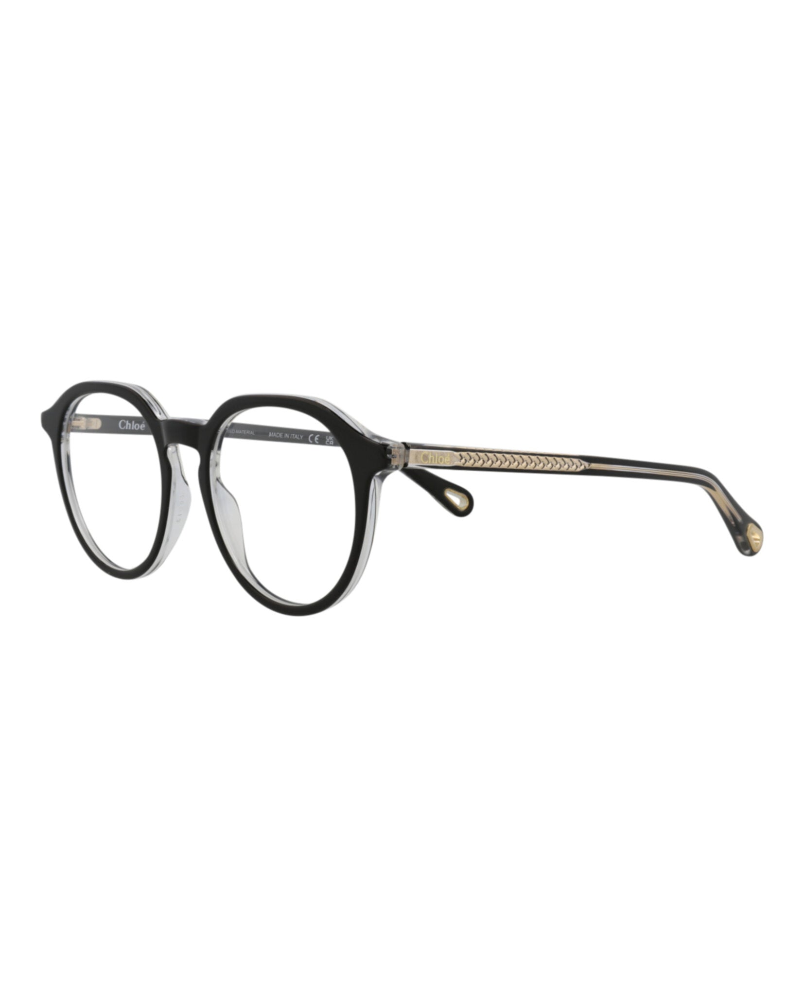 Chloé Chloé Womens Round/Oval Black Black Transparent Fashion Designer Eyewear