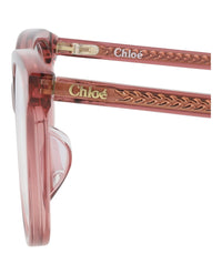 Chloé Chloé Womens Round/Oval Pink Pink Transparent Fashion Designer Eyewear