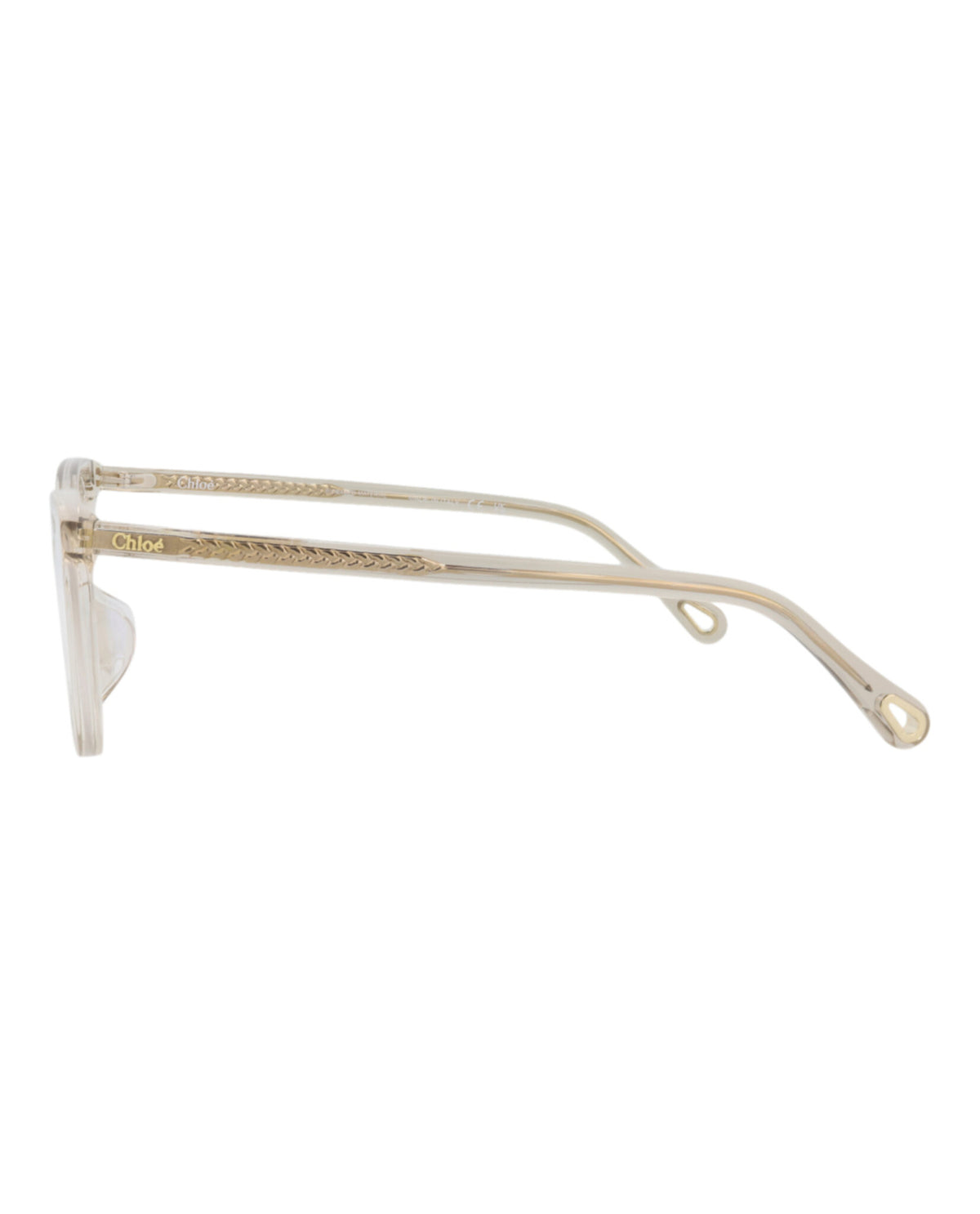 Chloé Womens Round/Oval Beige Beige Transparent Fashion Designer Eyewear