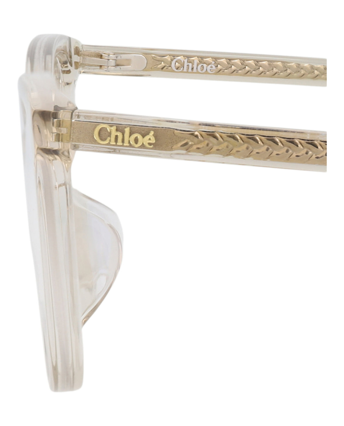 Chloé Womens Round/Oval Beige Beige Transparent Fashion Designer Eyewear