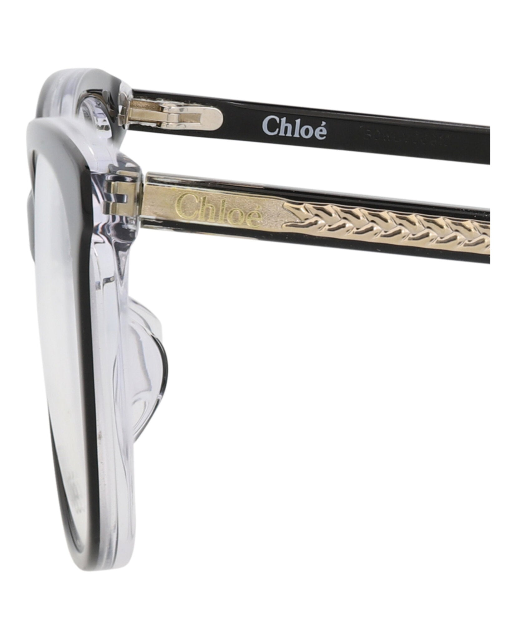 Chloé Chloé Womens Round/Oval Black Black Transparent Fashion Designer Eyewear