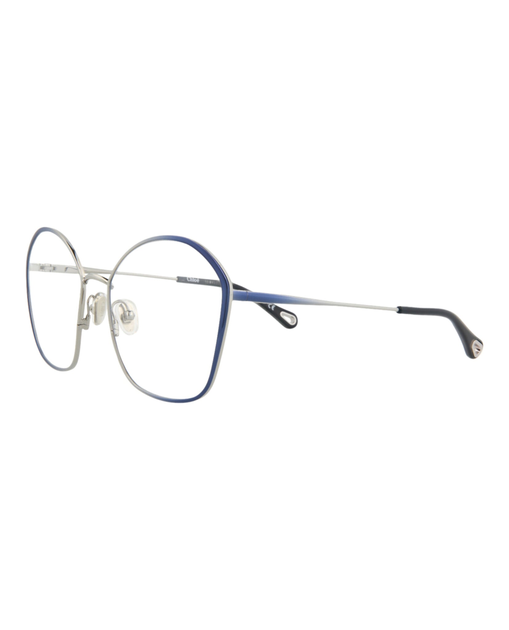 メガネ Chloe Chloe - CH0019O-001 - blue-blue-transparent CHLOE CH0019O 001 Round Blue Shiny Demo Lens 58 mm Women's
